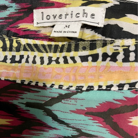 Love Rich Multicolor Zigzag Maxi Skirt with slits and built in mini skirt Size M - Picture 5 of 6